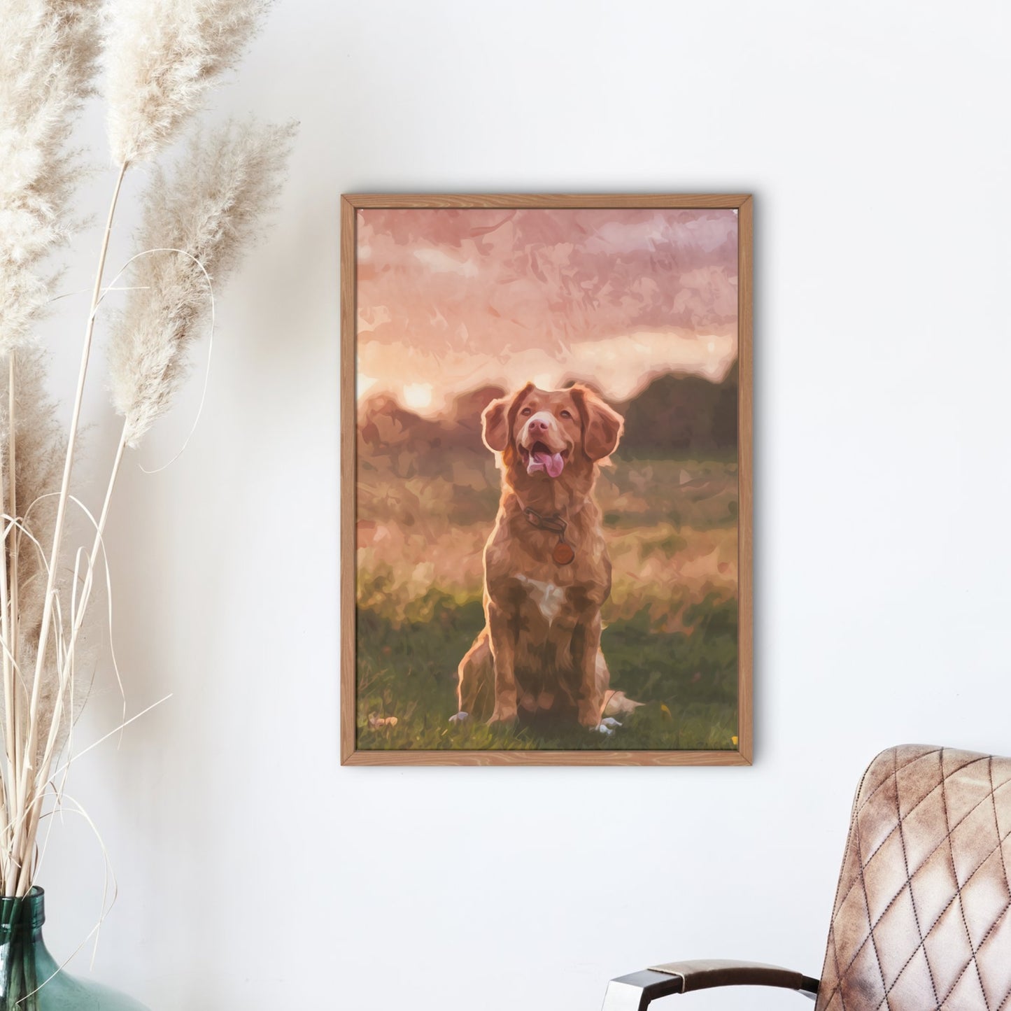 personalisiertes Hundefoto im Aquarell Stil; gedruckt auf Leinwand oder Poster; Haustierfoto