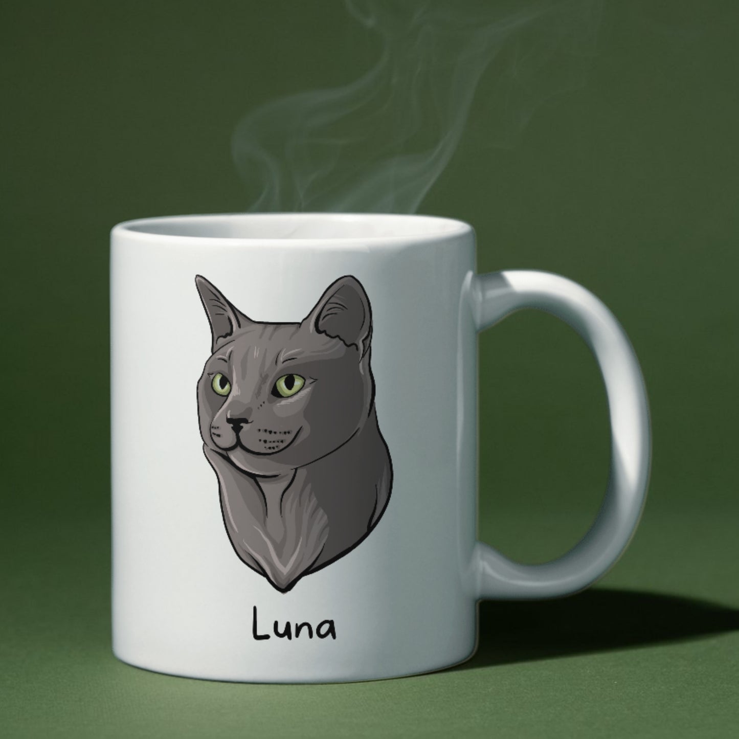 Personalisierte Farbkonturen Porträt Tasse von FotoPfote für Haustiere; Hundeporträt