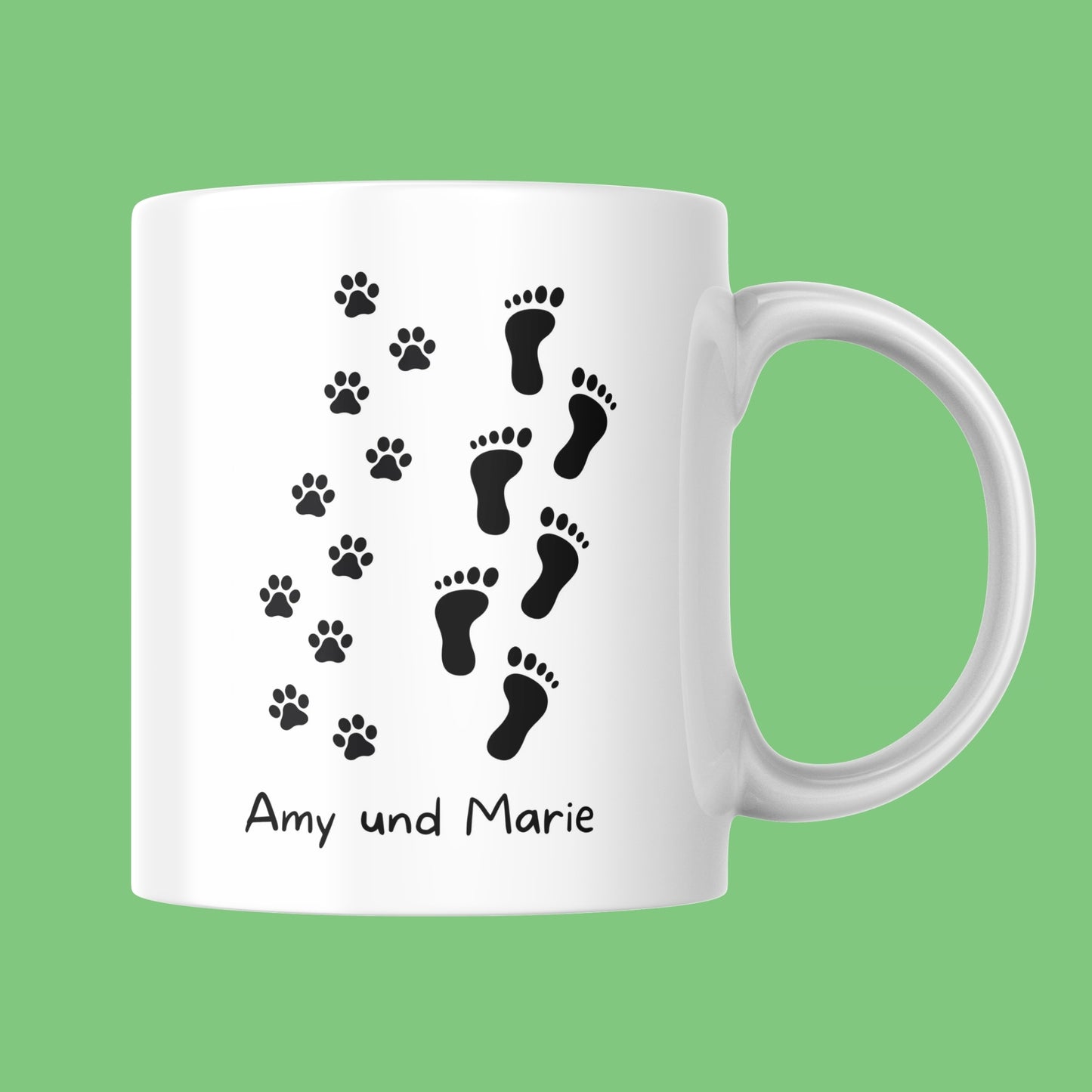 Personalisierte Fußspuren Tasse von FotoPfote für Haustiere