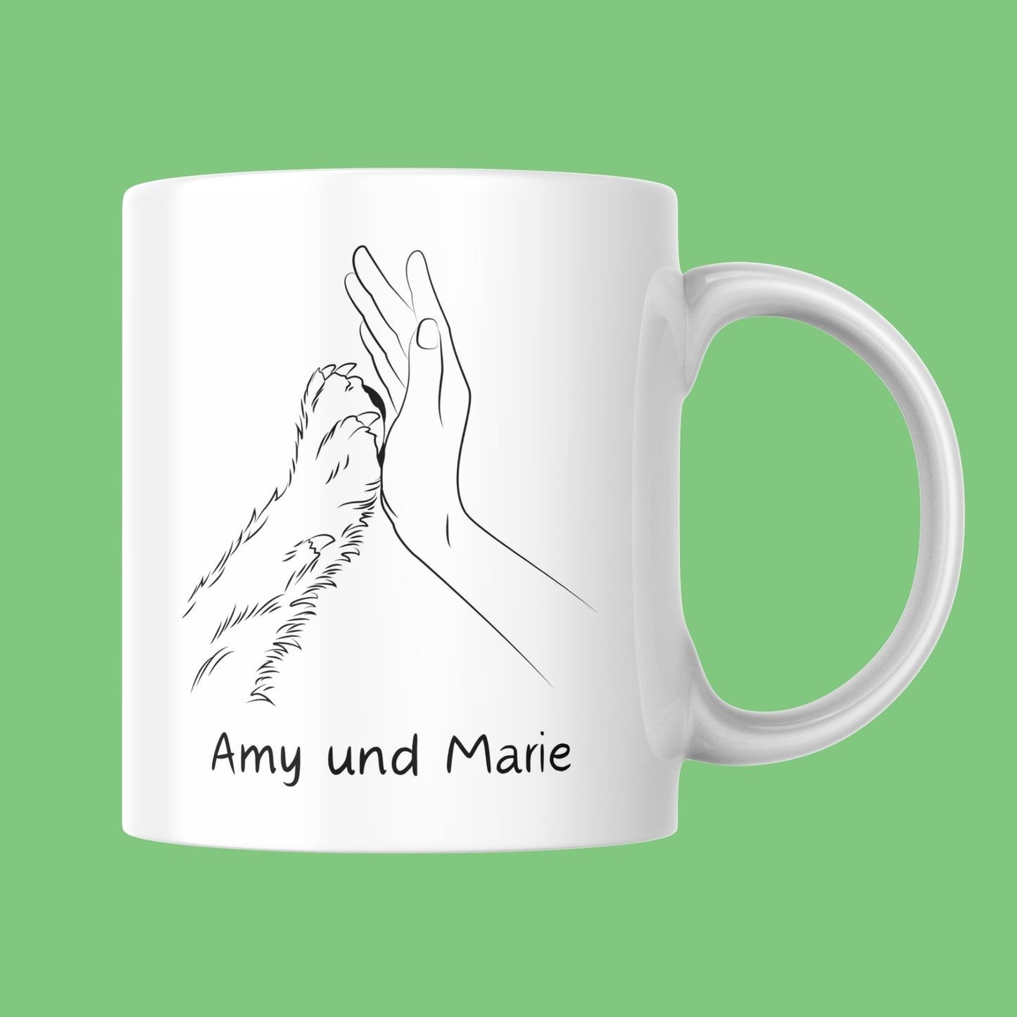 Personalisierte High Five Tasse von FotoPfote für Haustiere