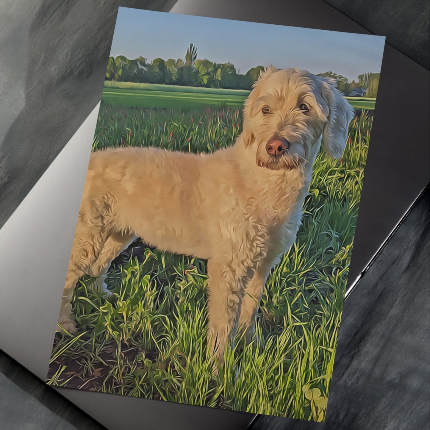 personalisiertes Hundefoto im Öl Stil; gedruckt auf Leinwand oder Poster; Haustierfoto