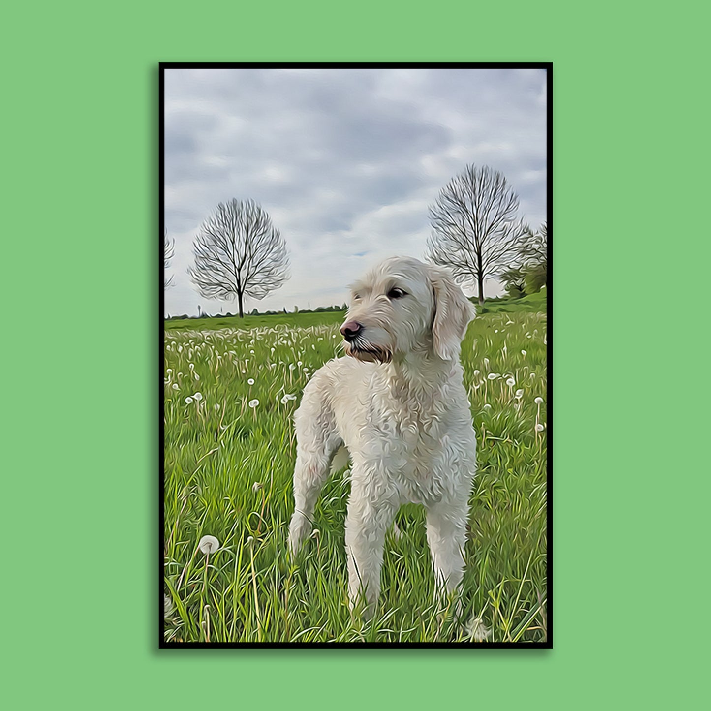 personalisiertes Hundefoto im Öl Stil; gedruckt auf Leinwand oder Poster; Haustierfoto