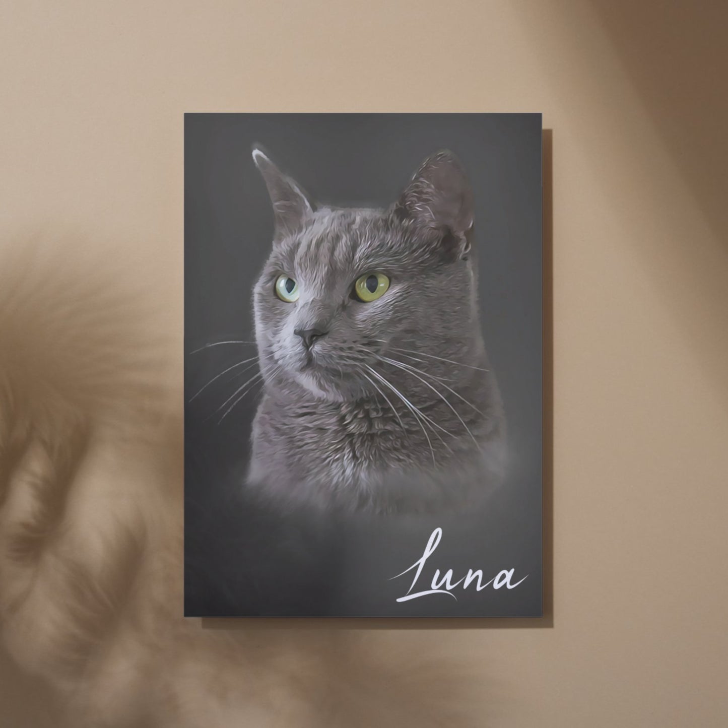personalisiertes Katzen Porträt im Öl Stil; gedruckt auf Leinwand oder Poster; Haustierporträt