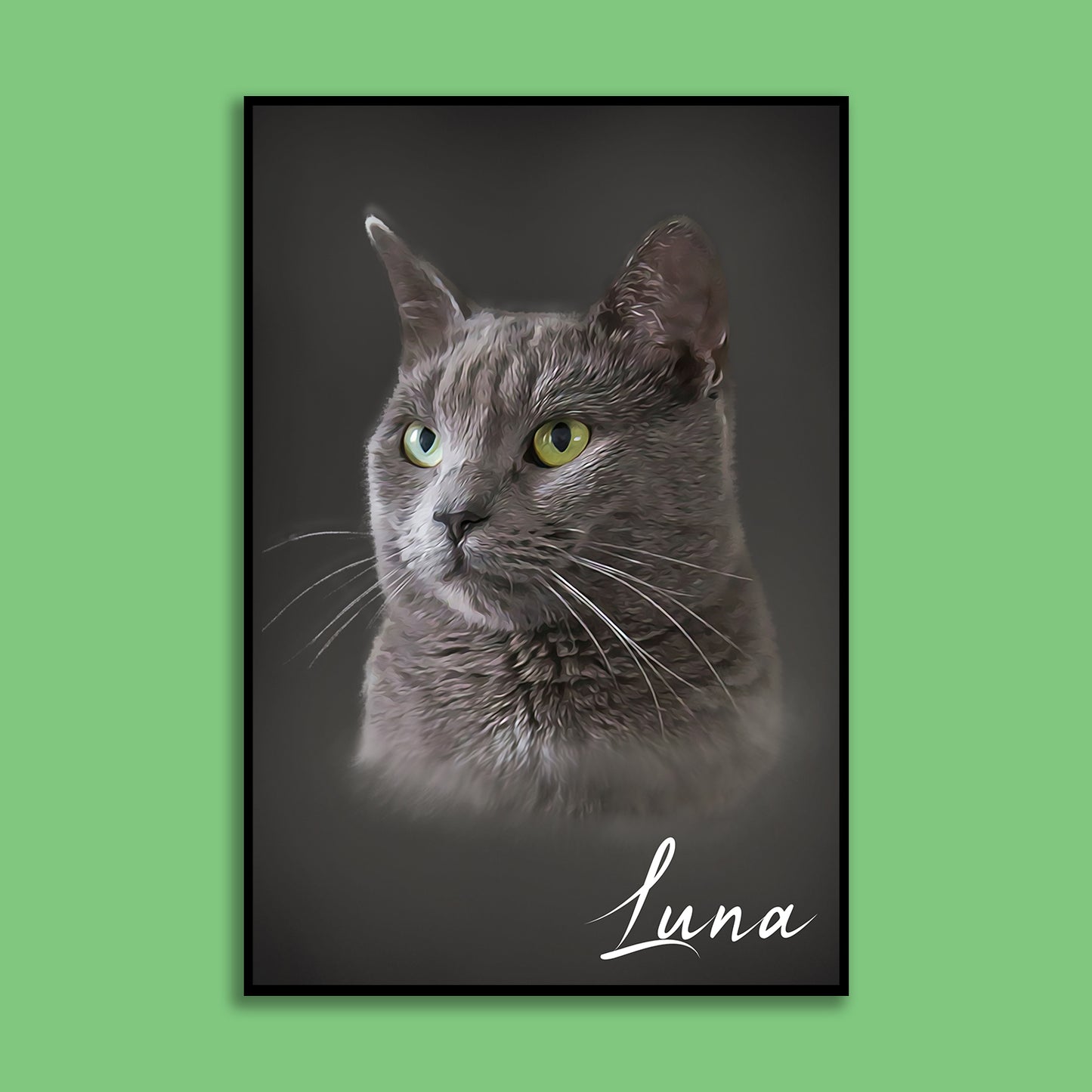 personalisiertes Katzen Porträt im Öl Stil; gedruckt auf Leinwand oder Poster; Haustierporträt