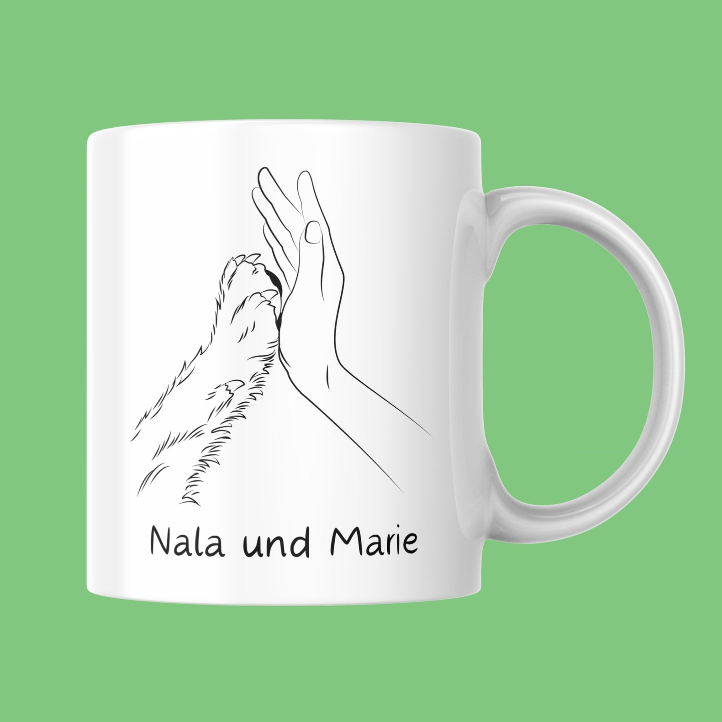 Personalisierte High Five Tasse von FotoPfote für Haustiere