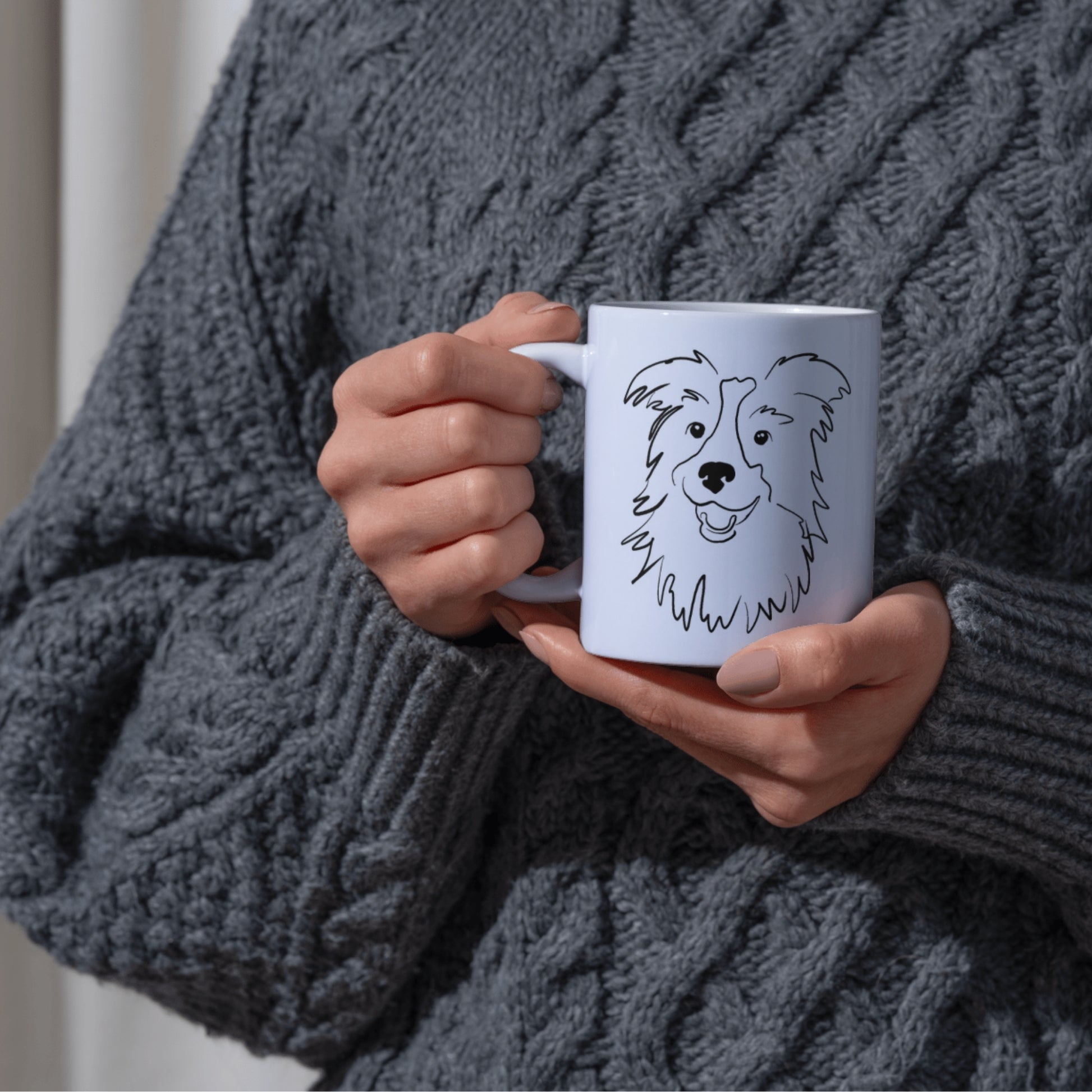 Personalisierte Konturen Porträt Tasse von FotoPfote für Haustiere