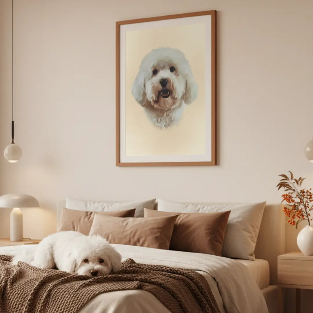 personalisiertes Hunde Porträt im Öl Stil; gedruckt auf Leinwand oder Poster; Haustierporträt