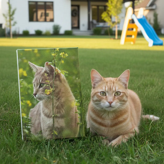 personalisiertes Hundefoto im Aquarell Stil; gedruckt auf Leinwand oder Poster; Haustierfoto